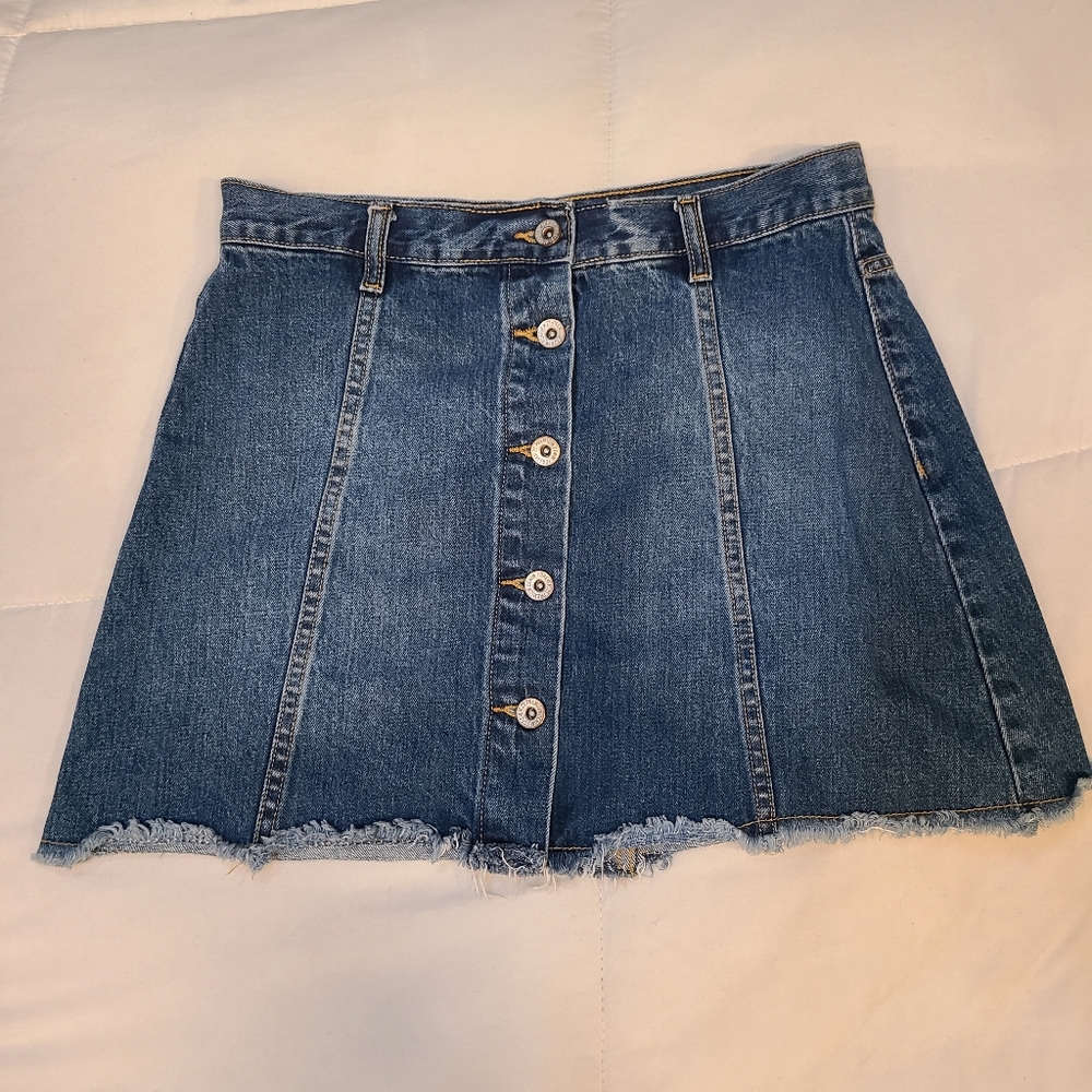 Denim Button Skirt
